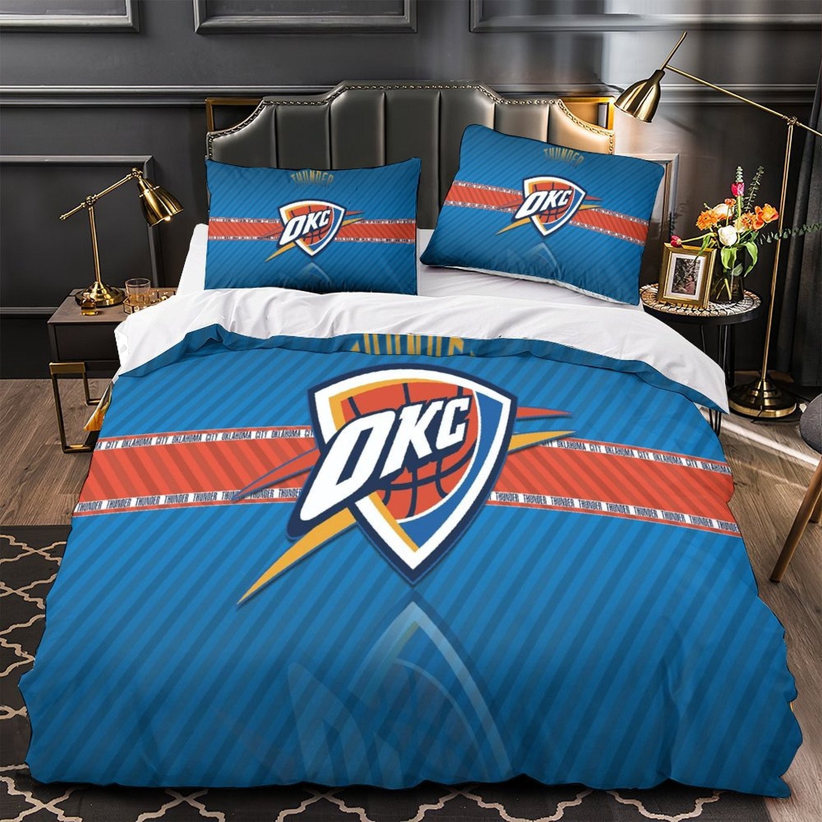 Juego de ropa de cama Oklahoma City Thunder, funda de edredón sin relleno