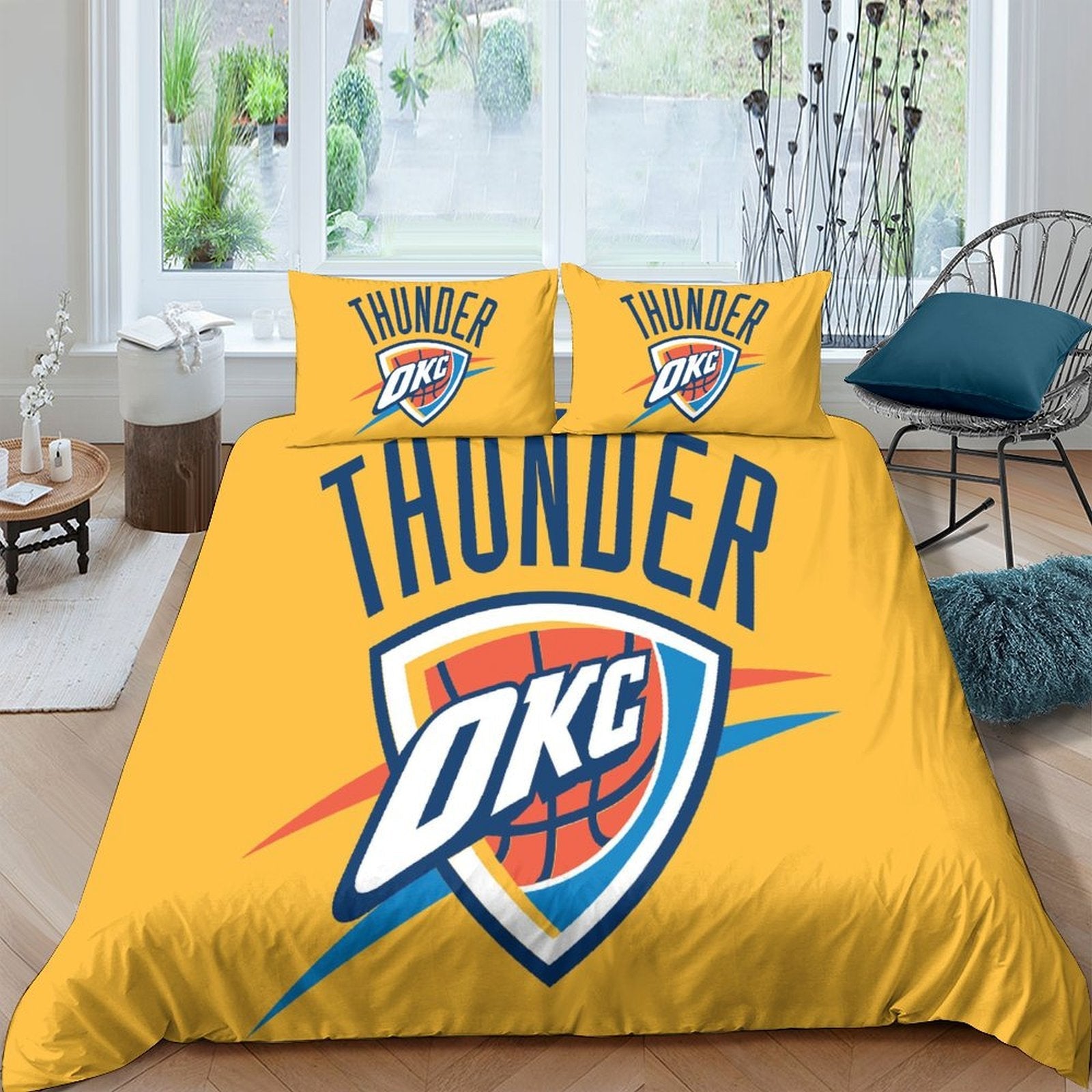 Juego de ropa de cama Oklahoma City Thunder, funda de edredón sin relleno