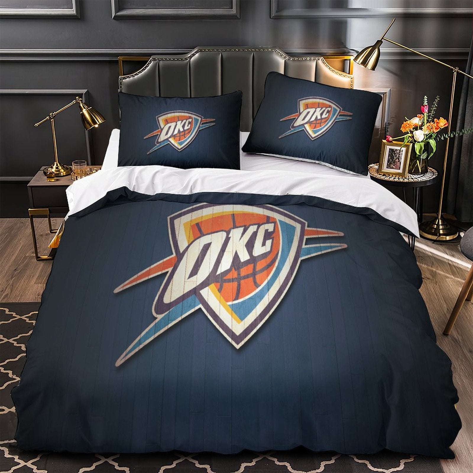 Juego de ropa de cama Oklahoma City Thunder, funda de edredón sin relleno