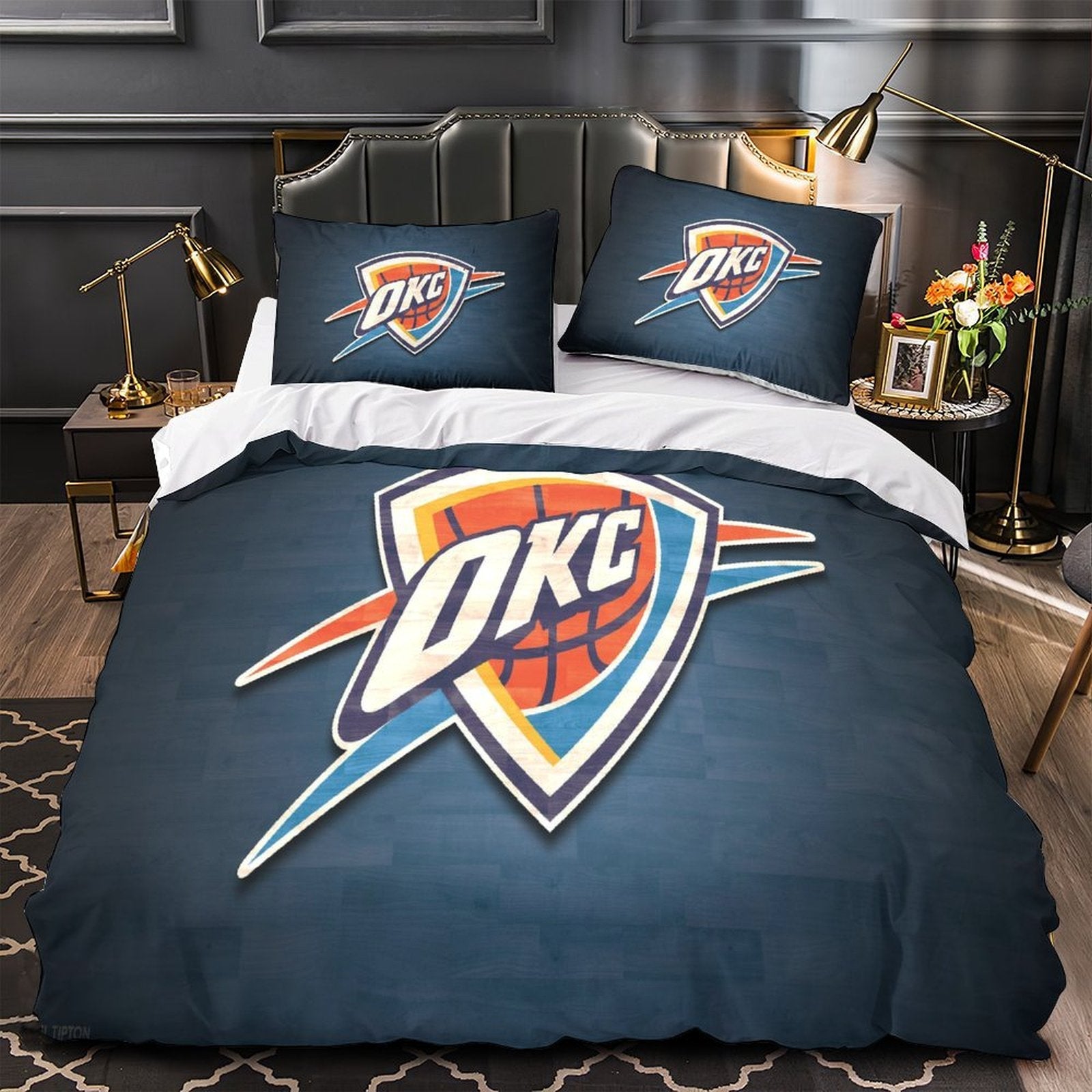 Juego de ropa de cama Oklahoma City Thunder, funda de edredón sin relleno