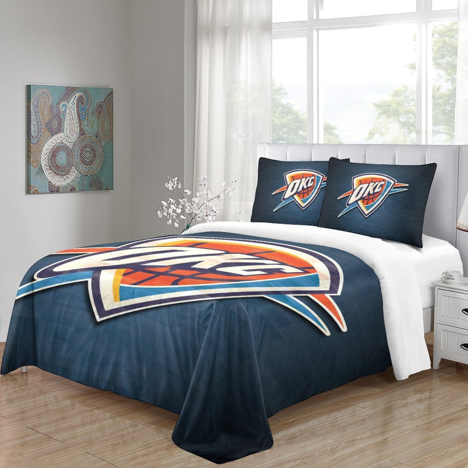 Juego de ropa de cama Oklahoma City Thunder, funda de edredón sin relleno