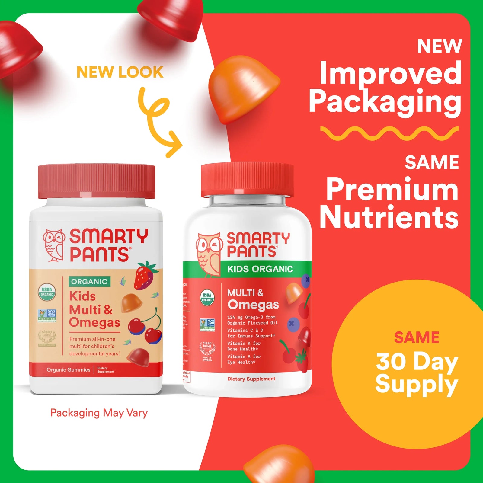 Gomitas multivitamínicas orgánicas SmartyPants para niños - 90 unidades