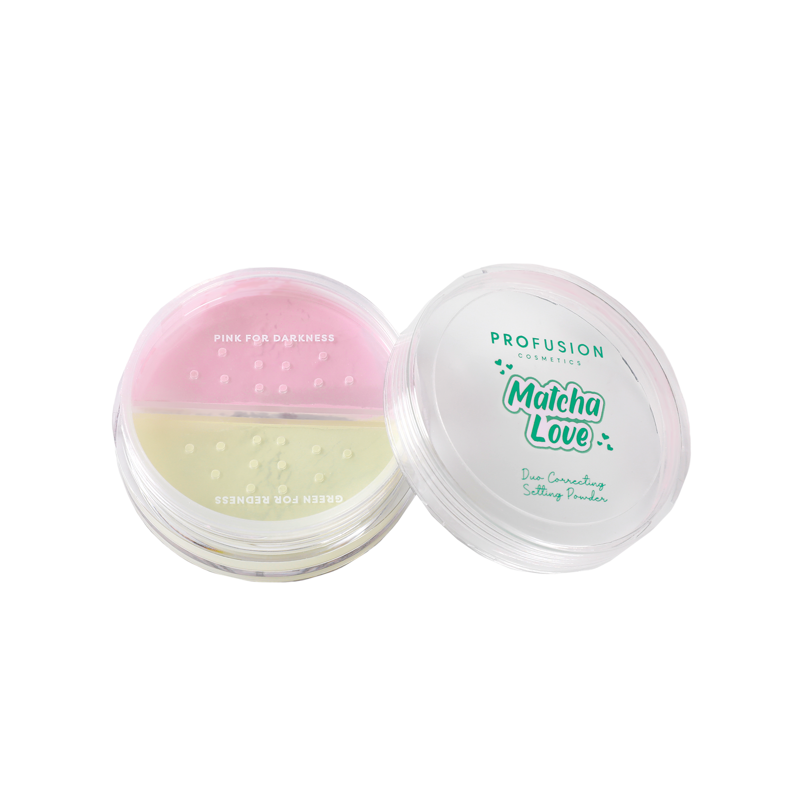 Polvo corrector Matcha Love y brocha Kabuki 