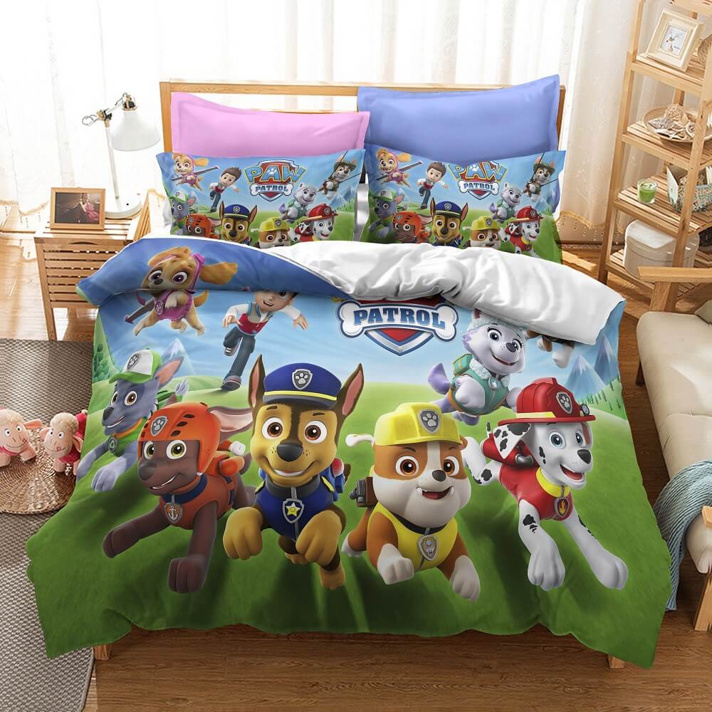 Juego de cama con funda de edredón y relleno de la temporada 1 de la Patrulla Canina