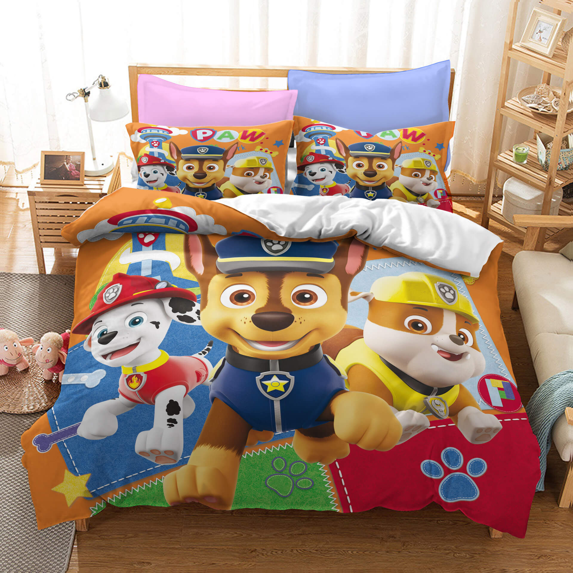 Juego de cama con funda de edredón y relleno de la temporada 1 de la Patrulla Canina