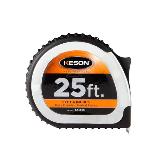 Keson PG181025 25' x 1 inch Measuring Tape FT., 1-10, 1-100 & FT., 1-8, 1-16