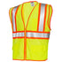 Printed Hi-Vis Two Toned Mesh Safety Vest with 2” Reflective Strips and Pockets - Lime