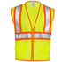 Printed Hi-Vis Two Toned Mesh Safety Vest with 2” Reflective Strips and Pockets - Lime