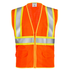 Printed Hi-Vis Two Toned Mesh Safety Vest with 2” Reflective Strips and Pockets - Orange