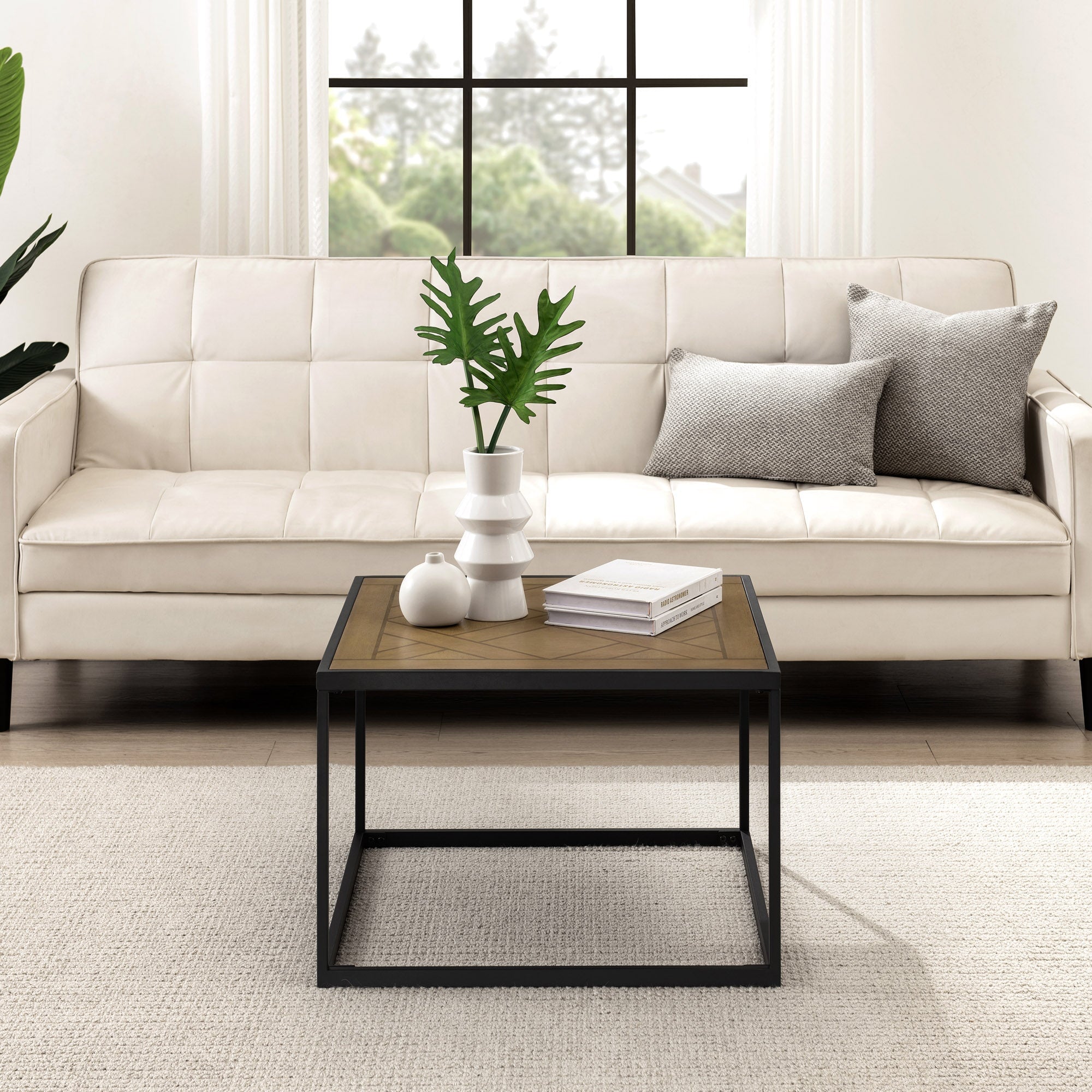 Mesa de centro cuadrada de 25" de parquet
