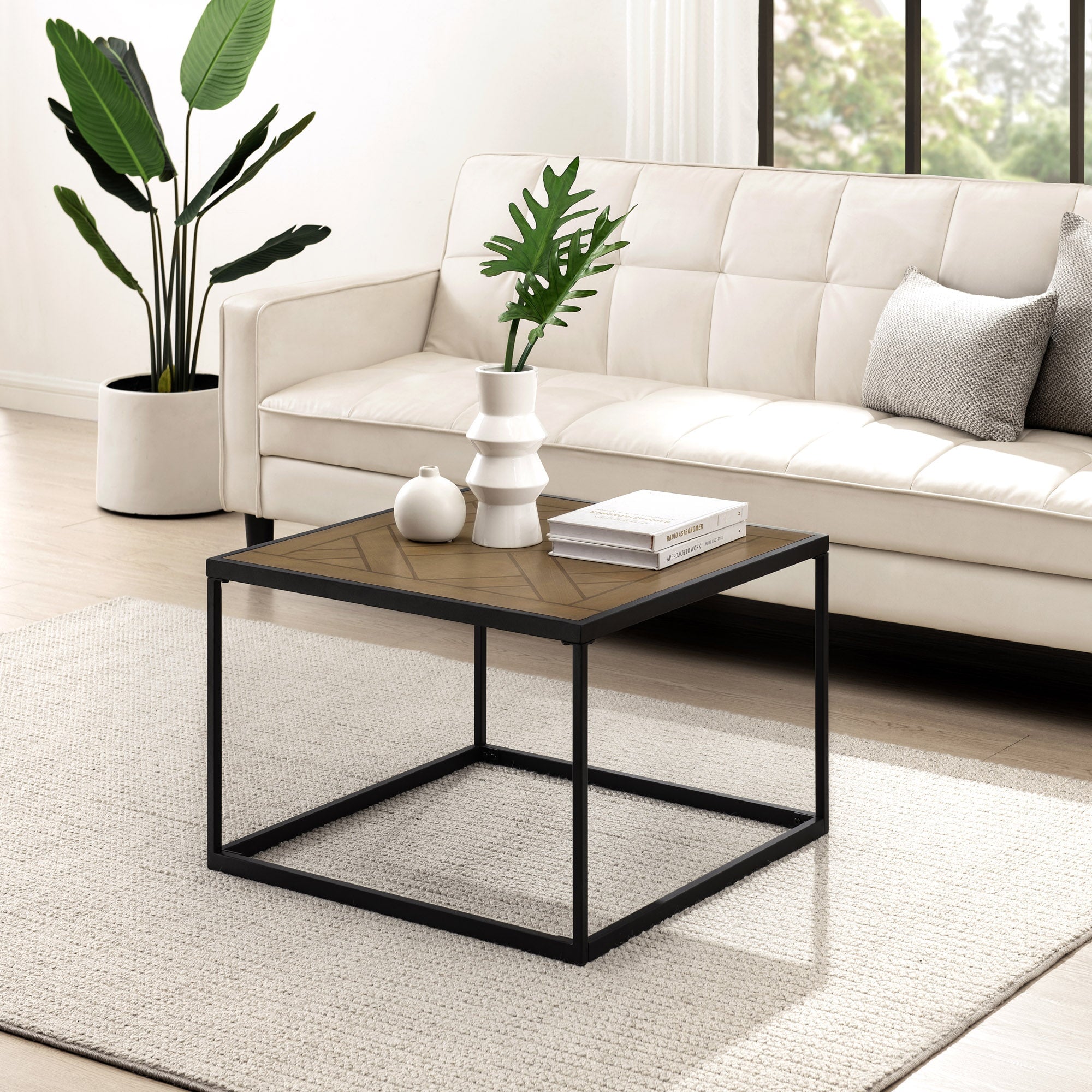 Mesa de centro cuadrada de 25" de parquet