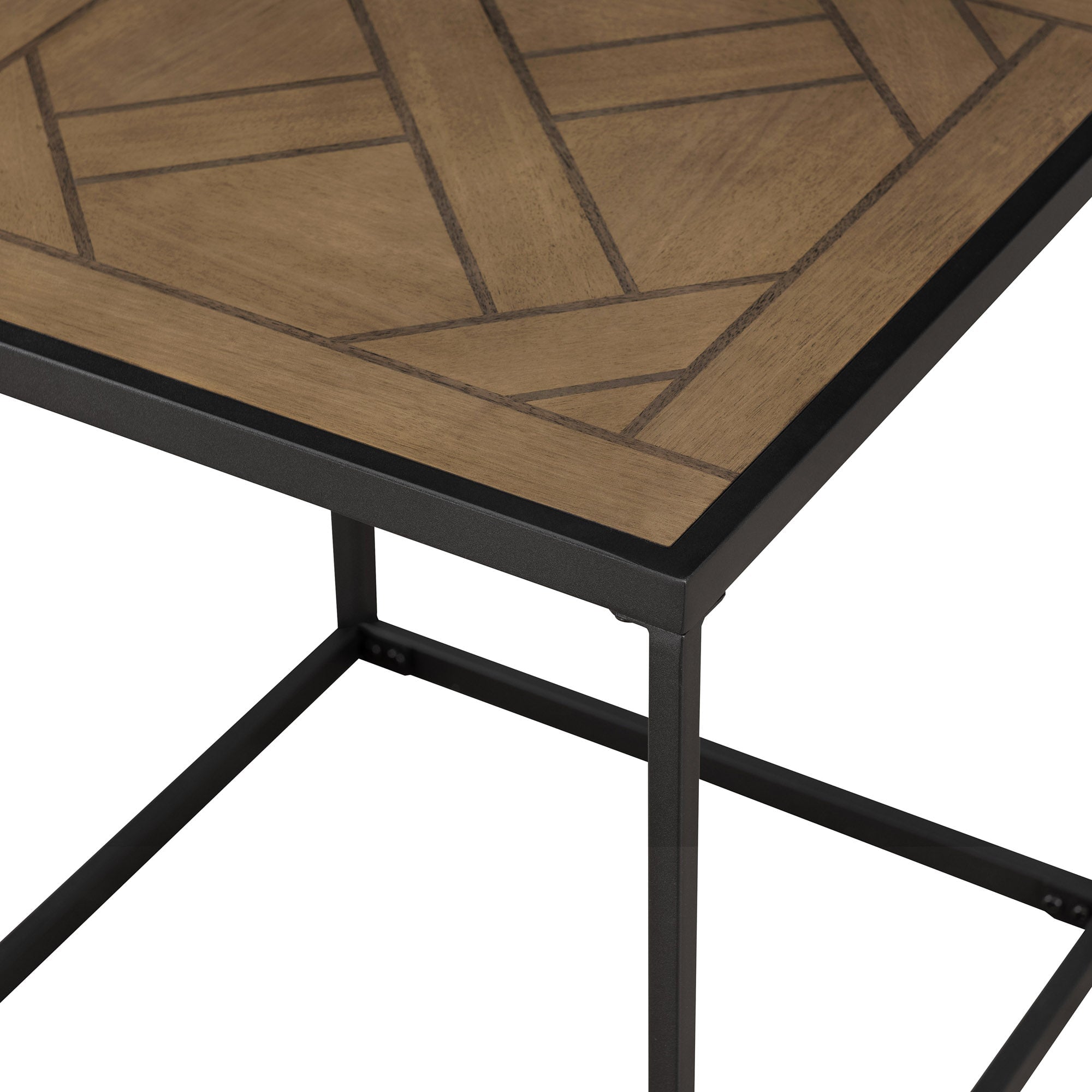 Mesa auxiliar cuadrada de parquet de 20"