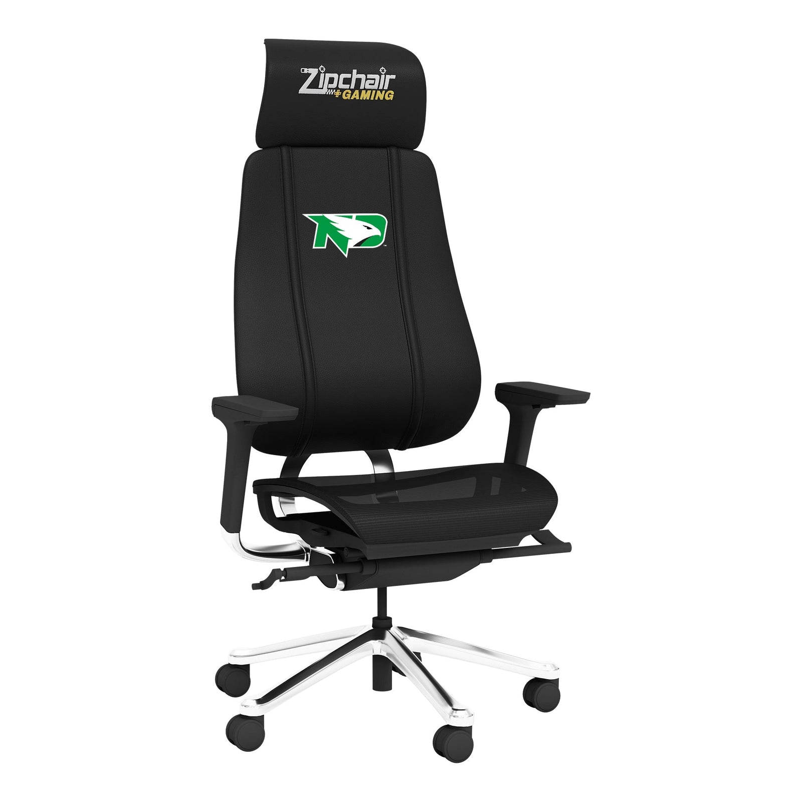 Silla para juegos PhantomX con el logotipo de la escuela primaria de la Universidad de Dakota del Norte