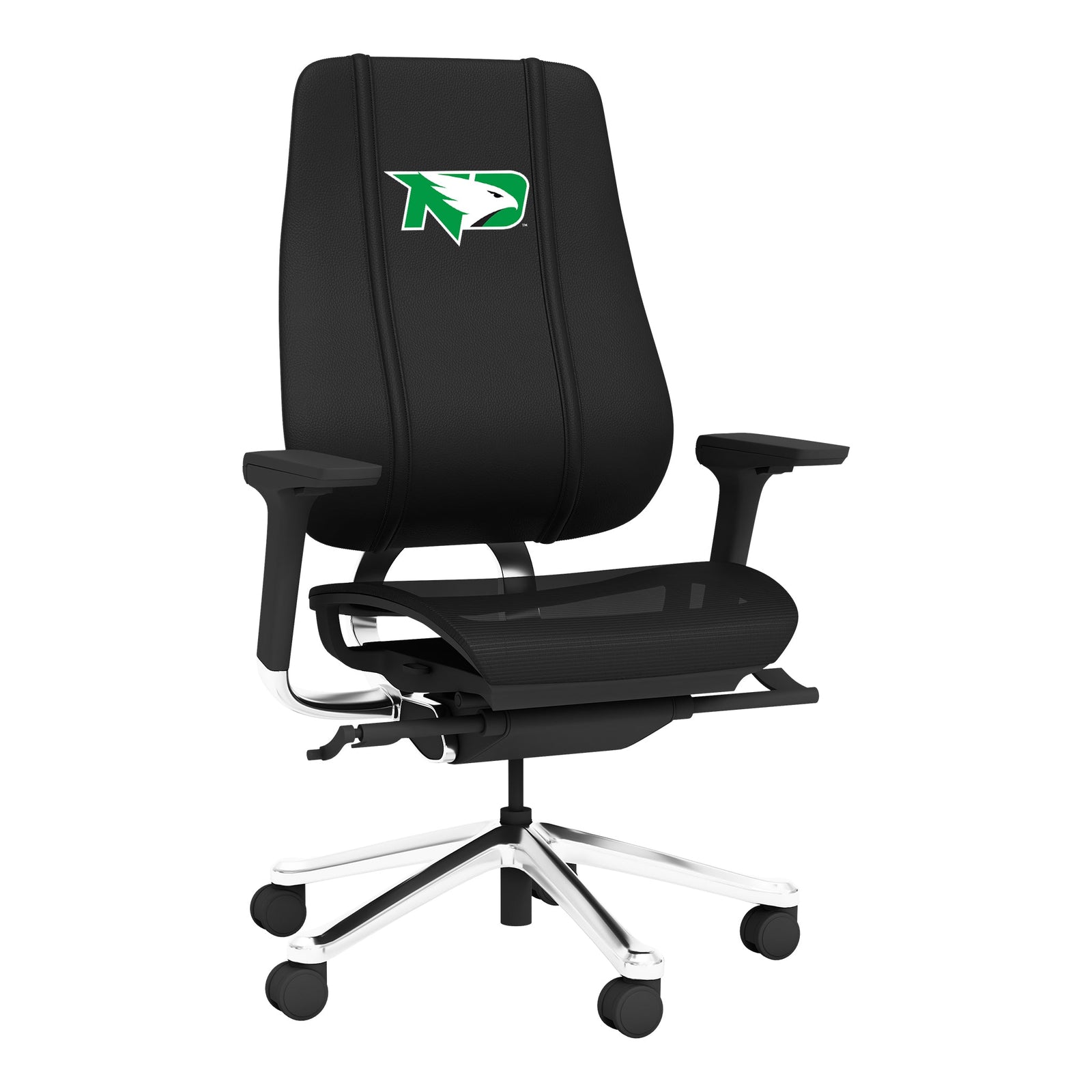 Silla para juegos PhantomX con el logotipo de la escuela primaria de la Universidad de Dakota del Norte