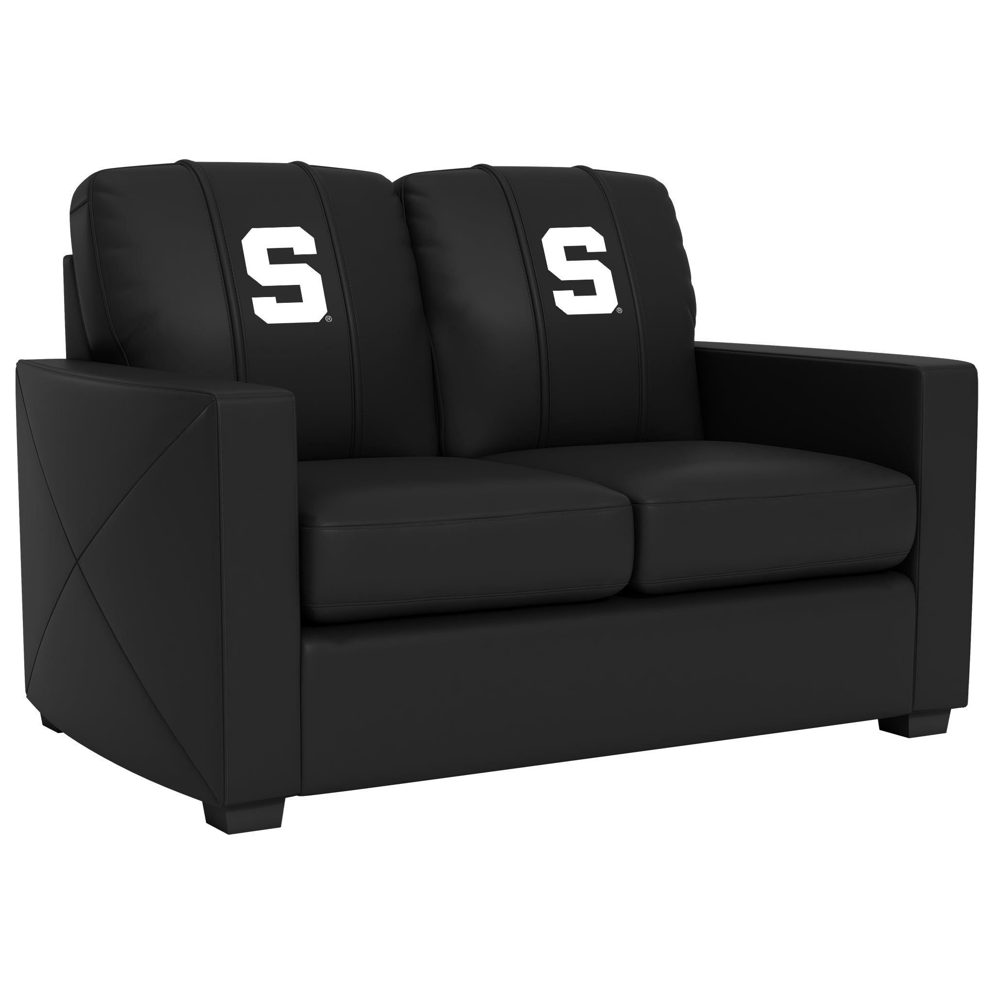 Loveseat plateado con el logotipo secundario de los Spartans de Michigan State