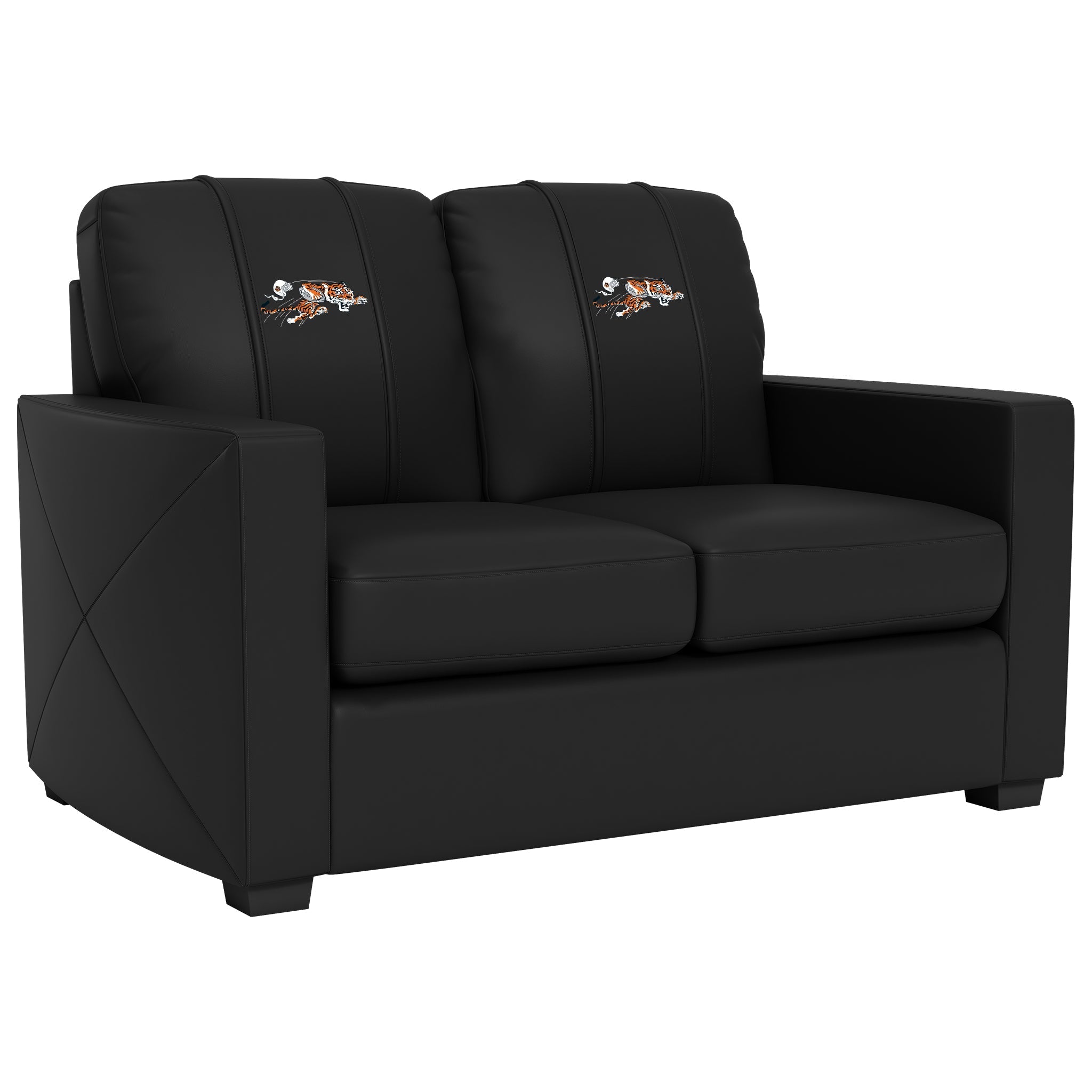 Loveseat plateado con el logotipo clásico de los Cincinnati Bengals