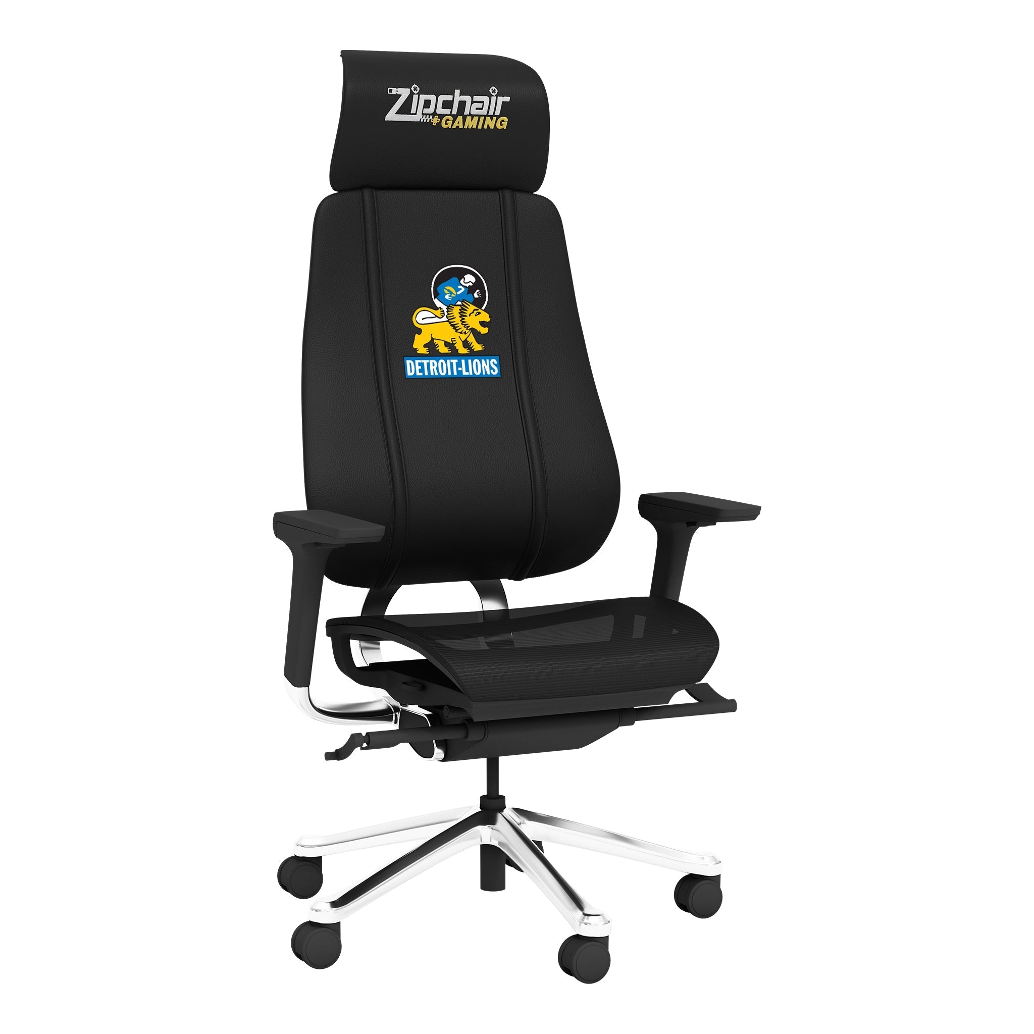 Silla gaming PhantomX de malla con el logotipo clásico de los Detroit Lions