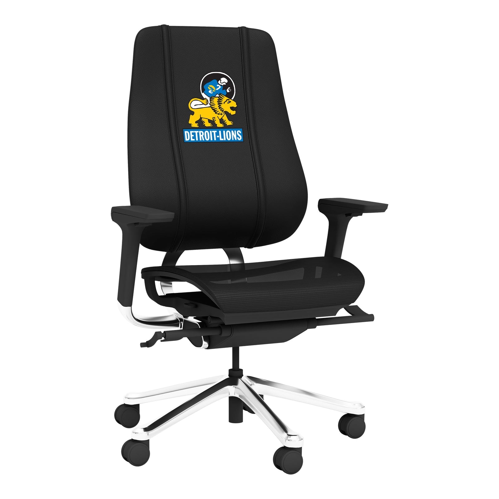 Silla gaming PhantomX de malla con el logotipo clásico de los Detroit Lions
