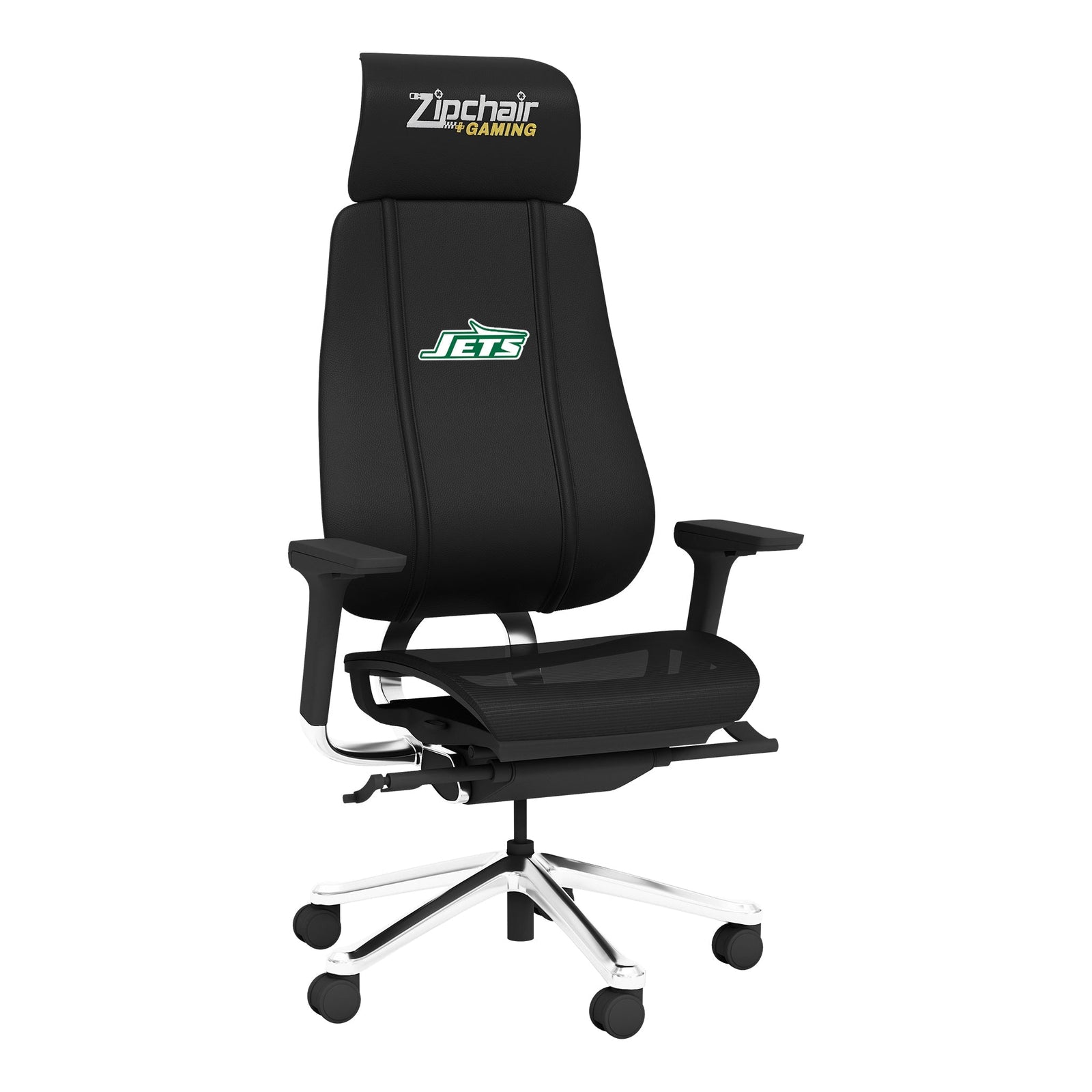 Silla gaming de malla PhantomX con el logotipo clásico de los New York Jets