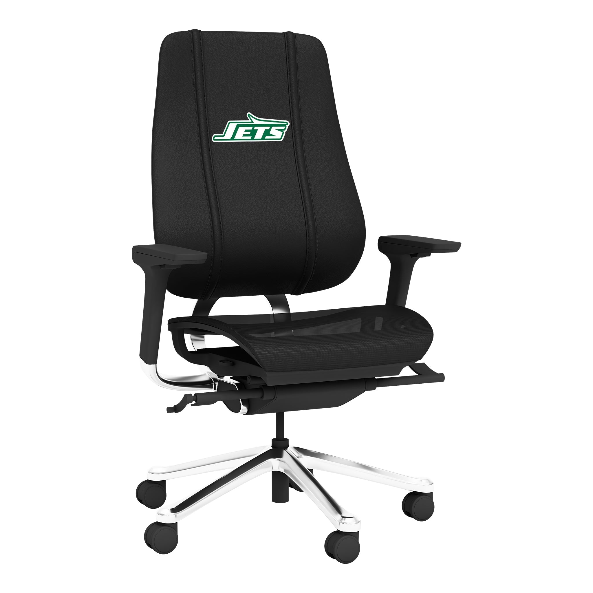 Silla gaming de malla PhantomX con el logotipo clásico de los New York Jets