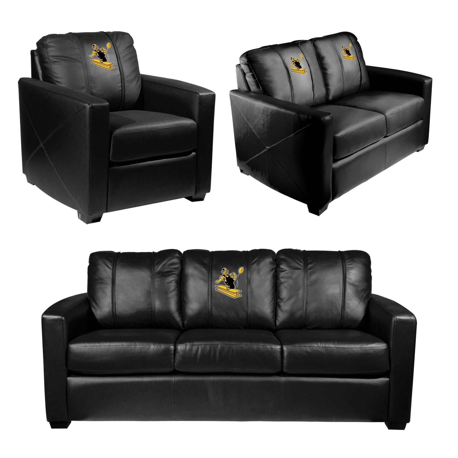 Sillón Club Plateado con el Logotipo Clásico de los Pittsburgh Steelers