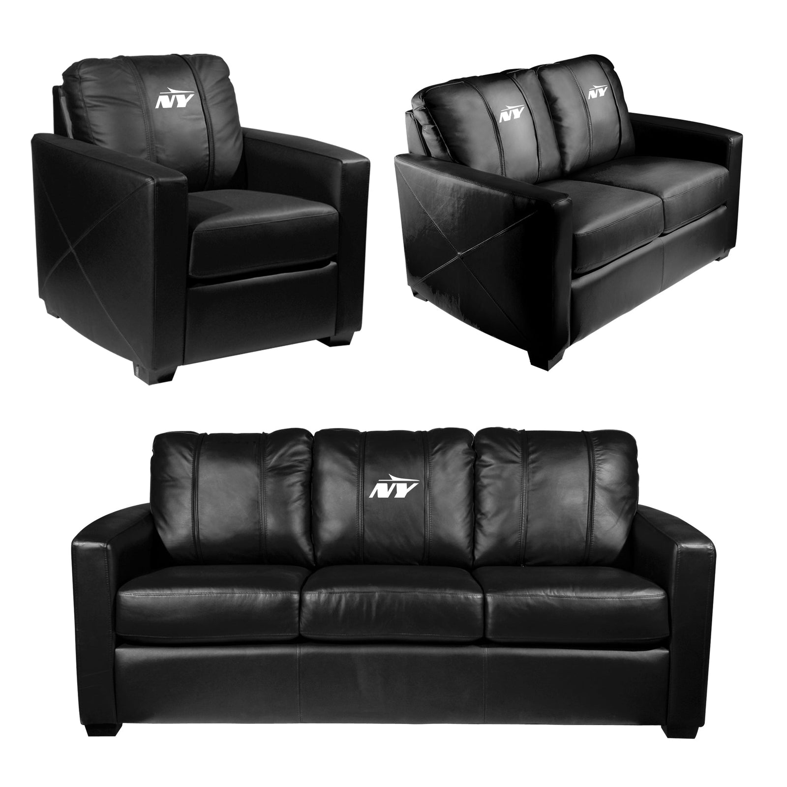 Sillón Club Plateado con el logotipo alternativo de los New York Jets Legacy