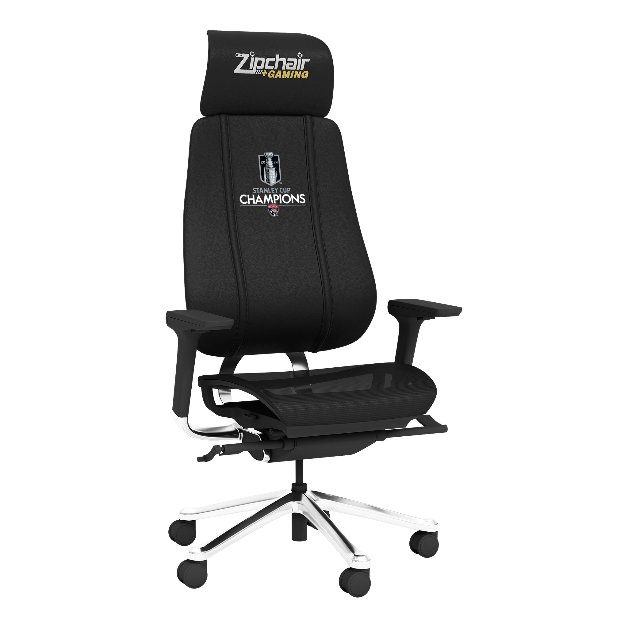 Silla gaming PhantomX de malla con el logotipo de los Florida Panthers 2024 Champions