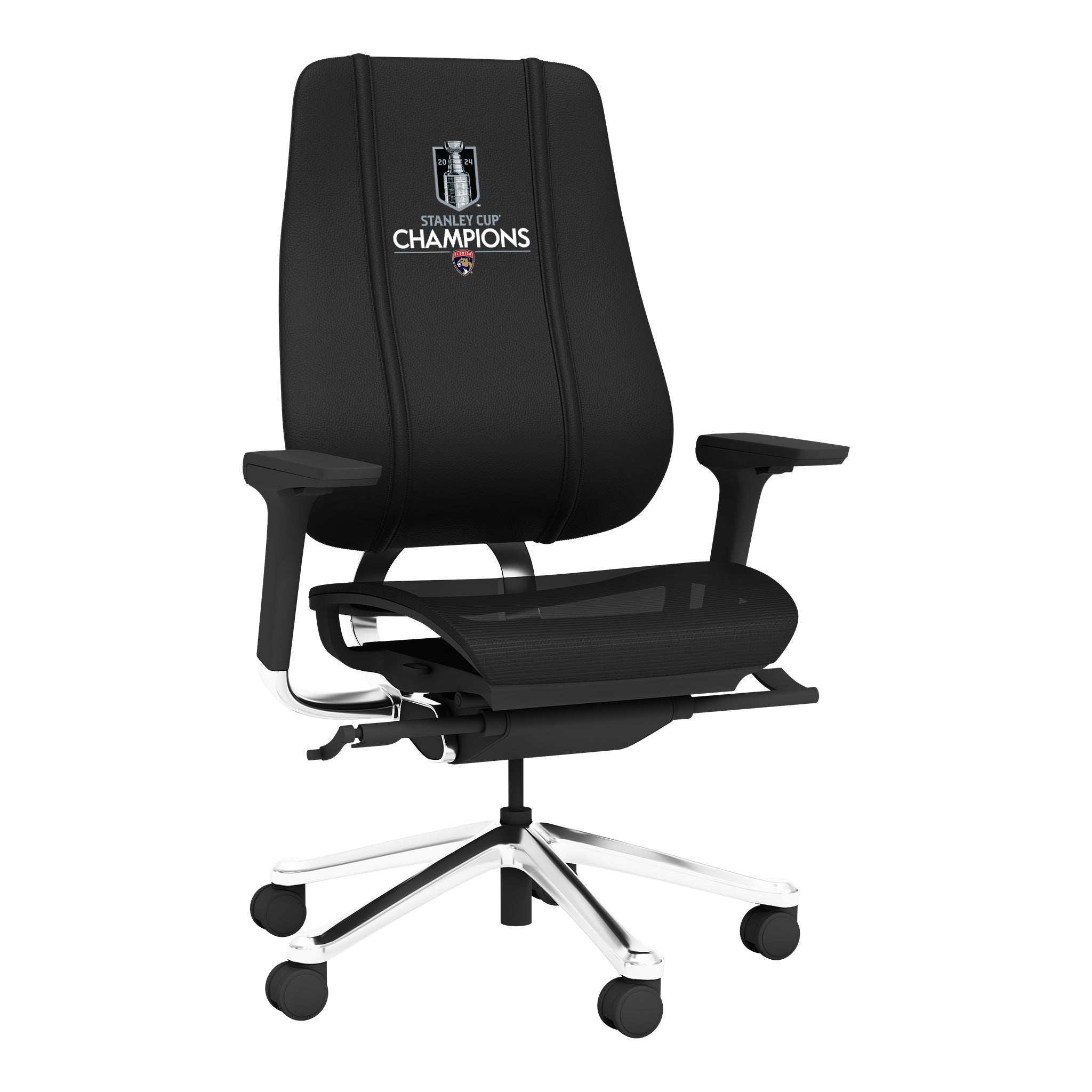 Silla gaming PhantomX de malla con el logotipo de los Florida Panthers 2024 Champions