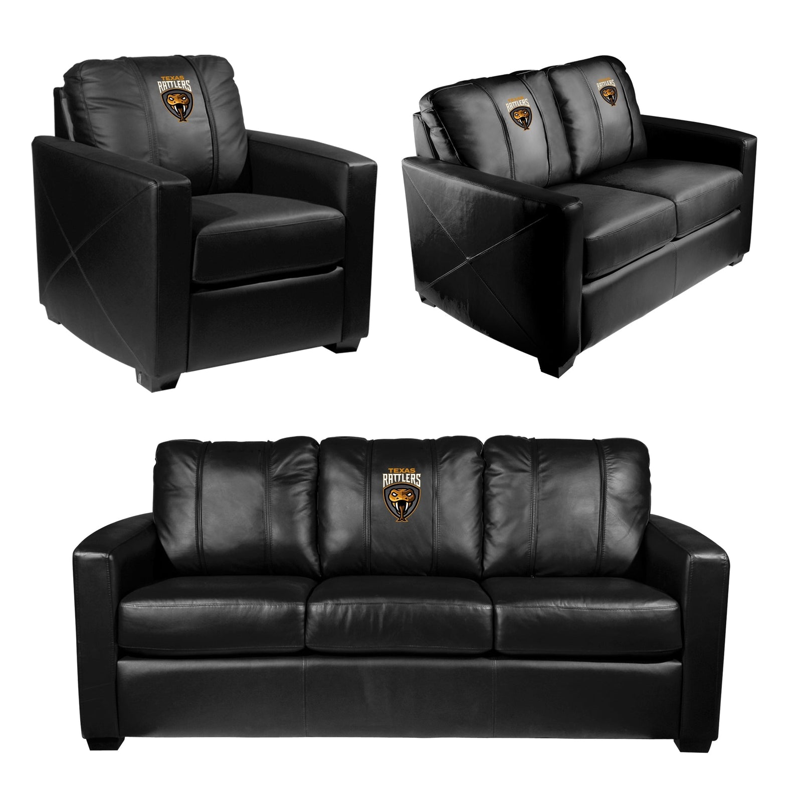 Sillón Club Plateado con el Logotipo Principal de los Texas Rattlers