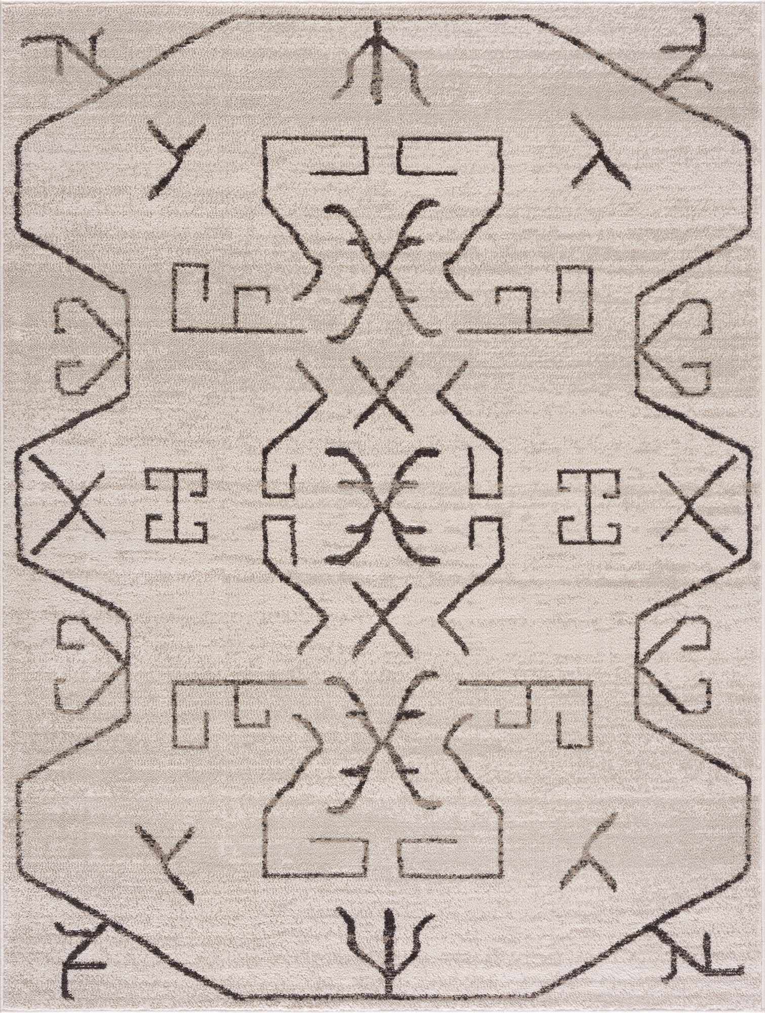 Alfombra Azzan color crema y carbón - Liquidación