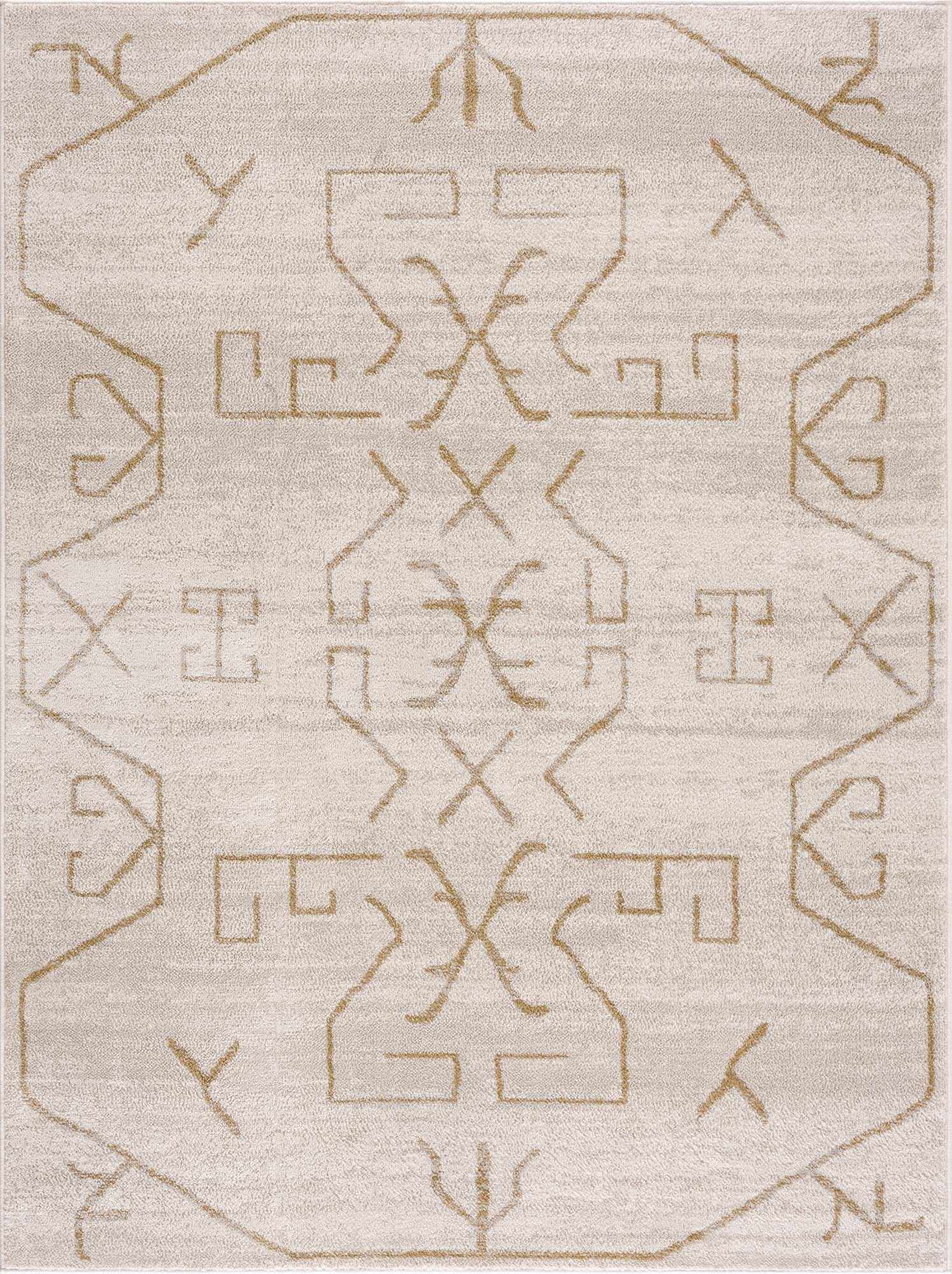 Alfombra Azzan color crema y dorado - Liquidación