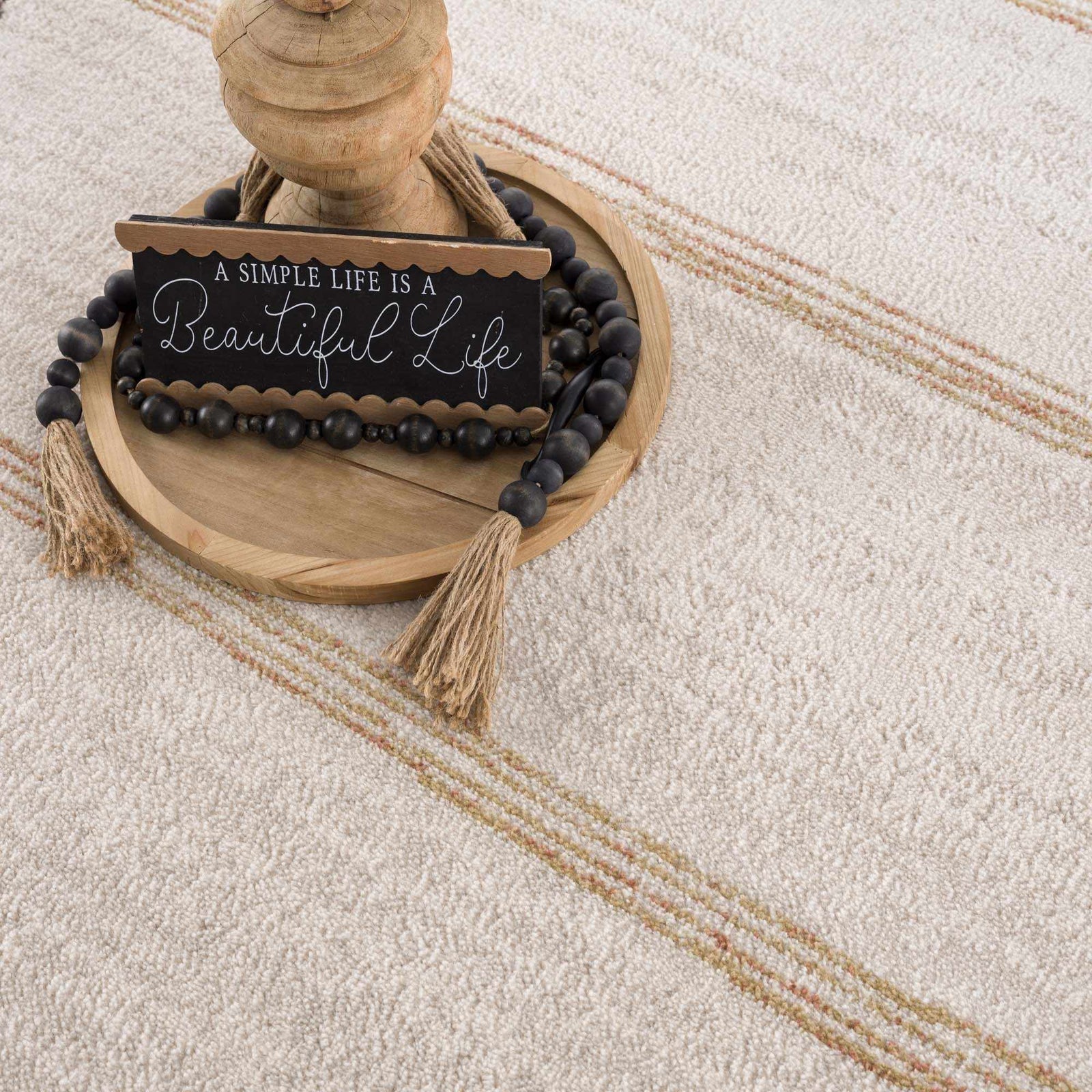 Alfombra Deja color crema y dorado - Liquidación