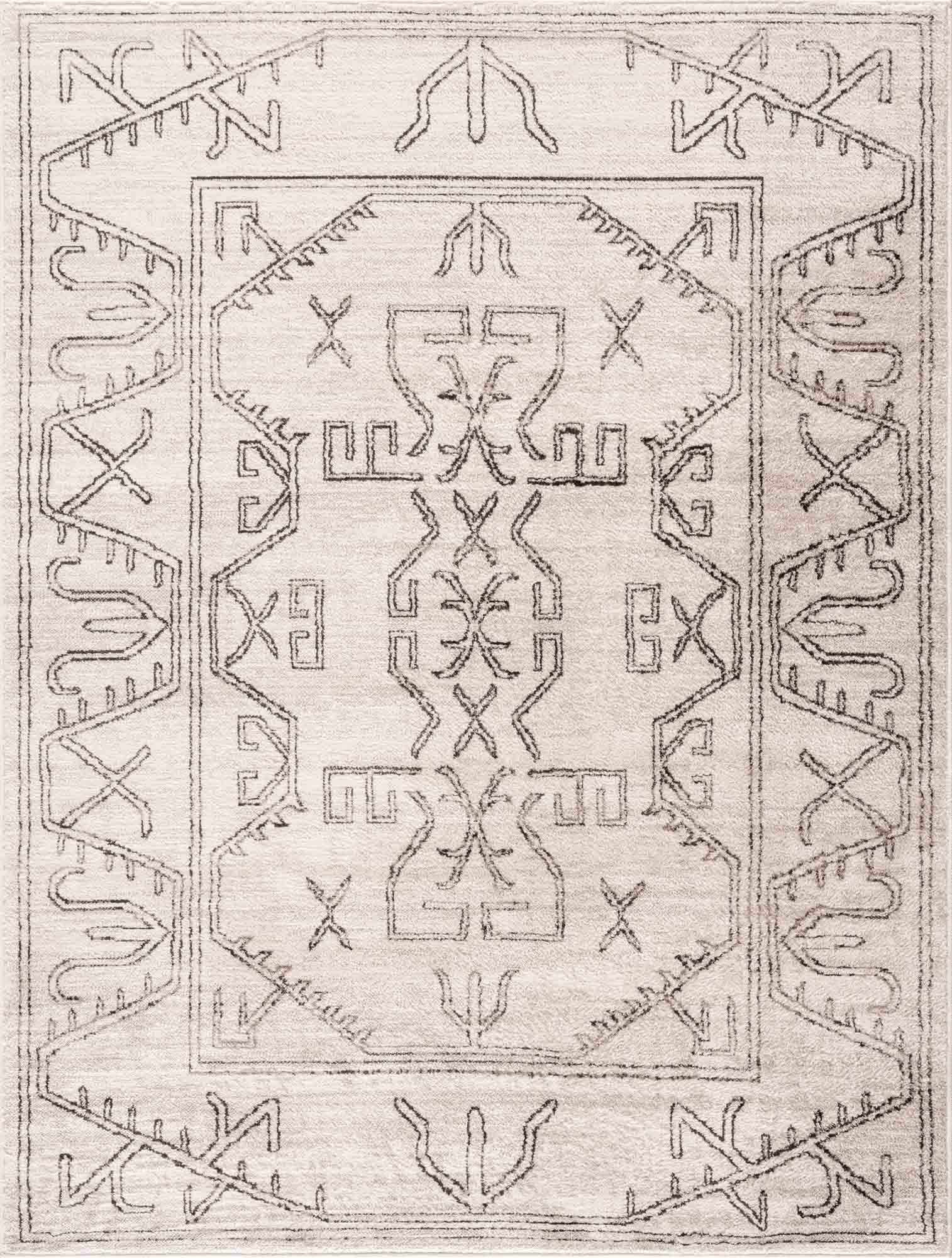 Alfombra Divya color crema y carbón - Liquidación