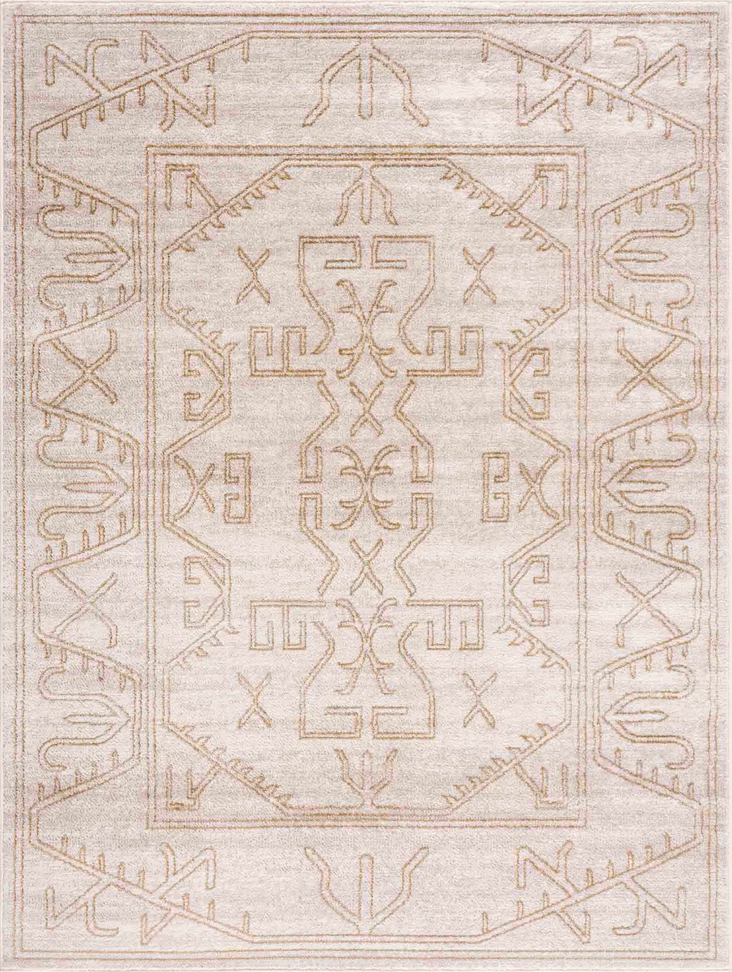 Alfombra Divya color crema y dorado - Liquidación