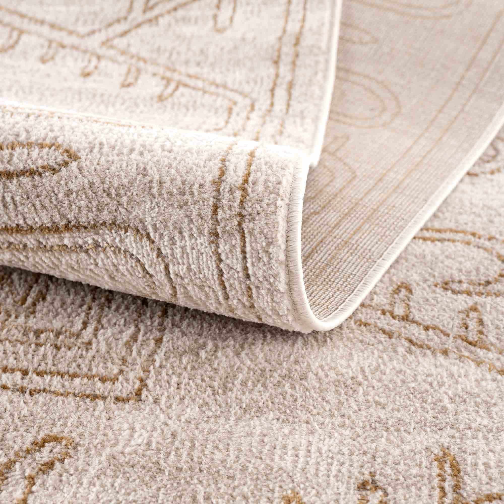 Alfombra Divya color crema y dorado - Liquidación
