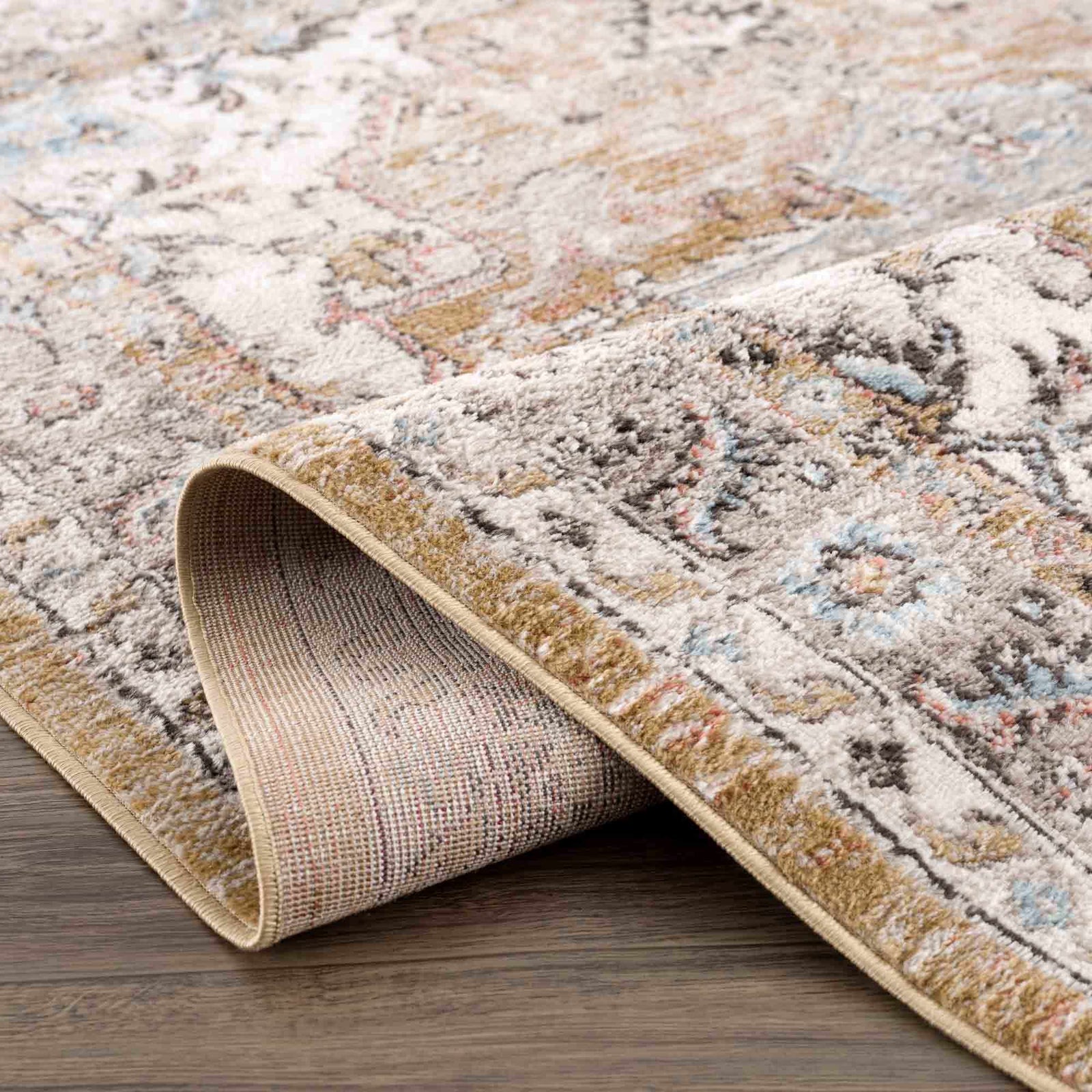 Alfombra dorada y beige Albie - Ofertas especiales