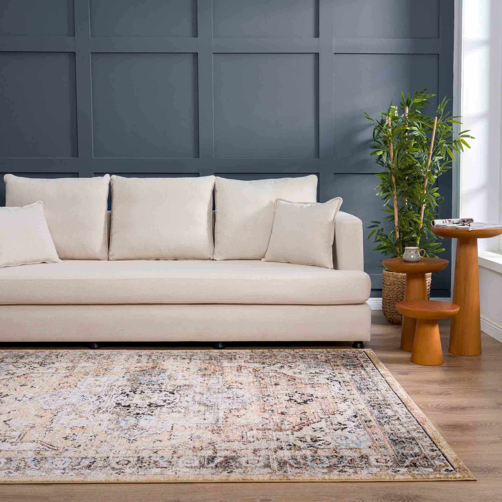 Alfombra dorada y beige Albie - Ofertas especiales