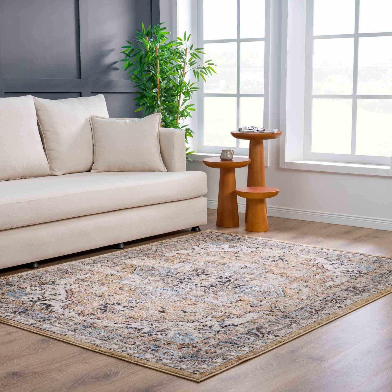 Alfombra dorada y beige Albie - Ofertas especiales
