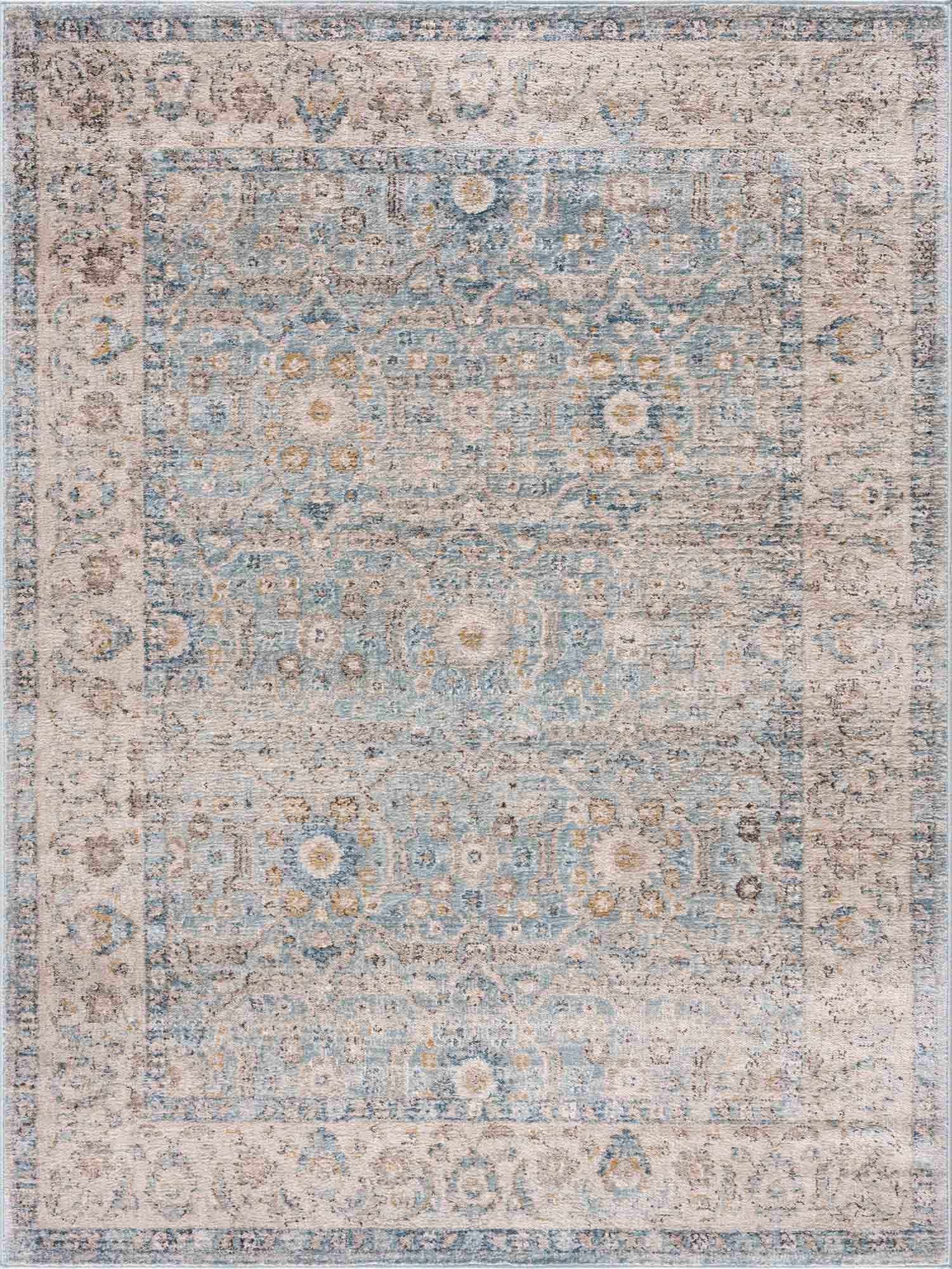 Alfombra Anana en tonos azul plateado y beige - Oferta