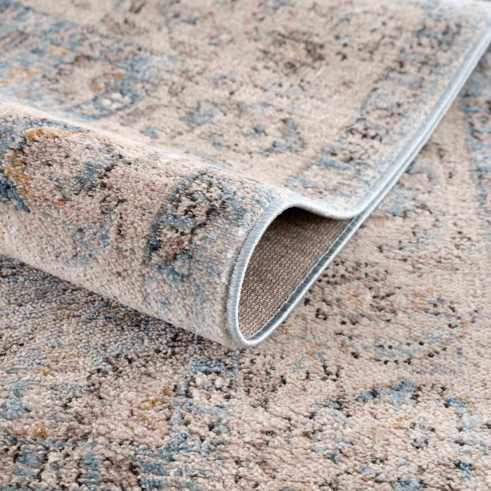 Alfombra Anana en tonos azul plateado y beige - Oferta
