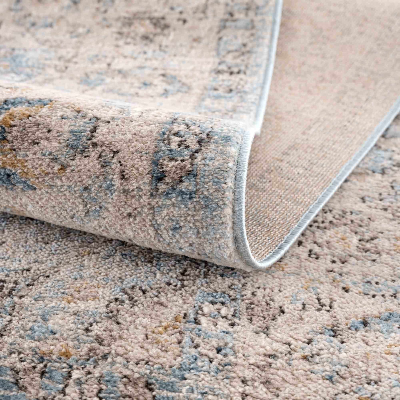 Alfombra Anana en tonos azul plateado y beige - Oferta