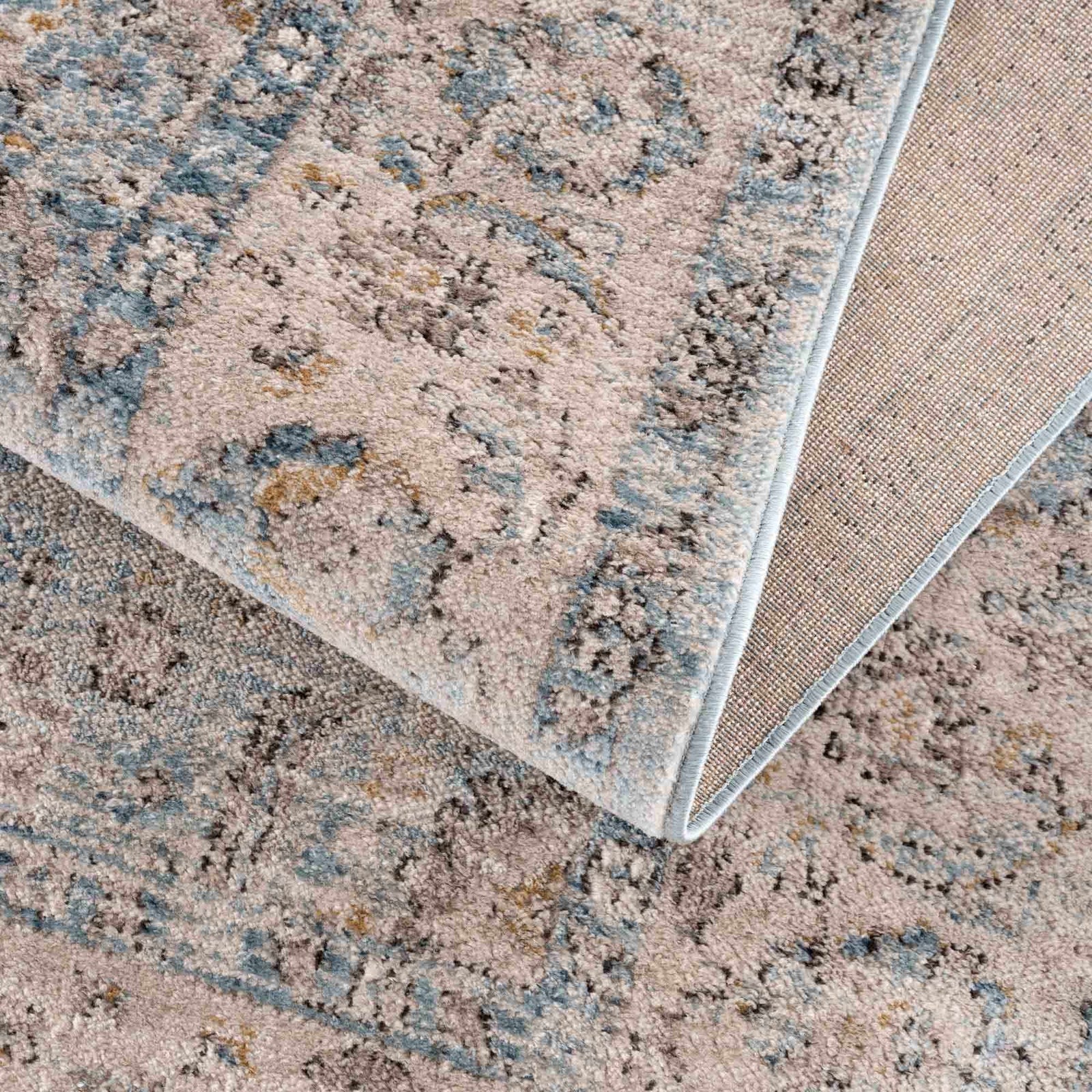 Alfombra Anana en tonos azul plateado y beige - Oferta