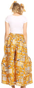 Pantalones culotte de pierna ancha con estampado africano Ankara para mujer de Sakkas Duru, cintura elástica