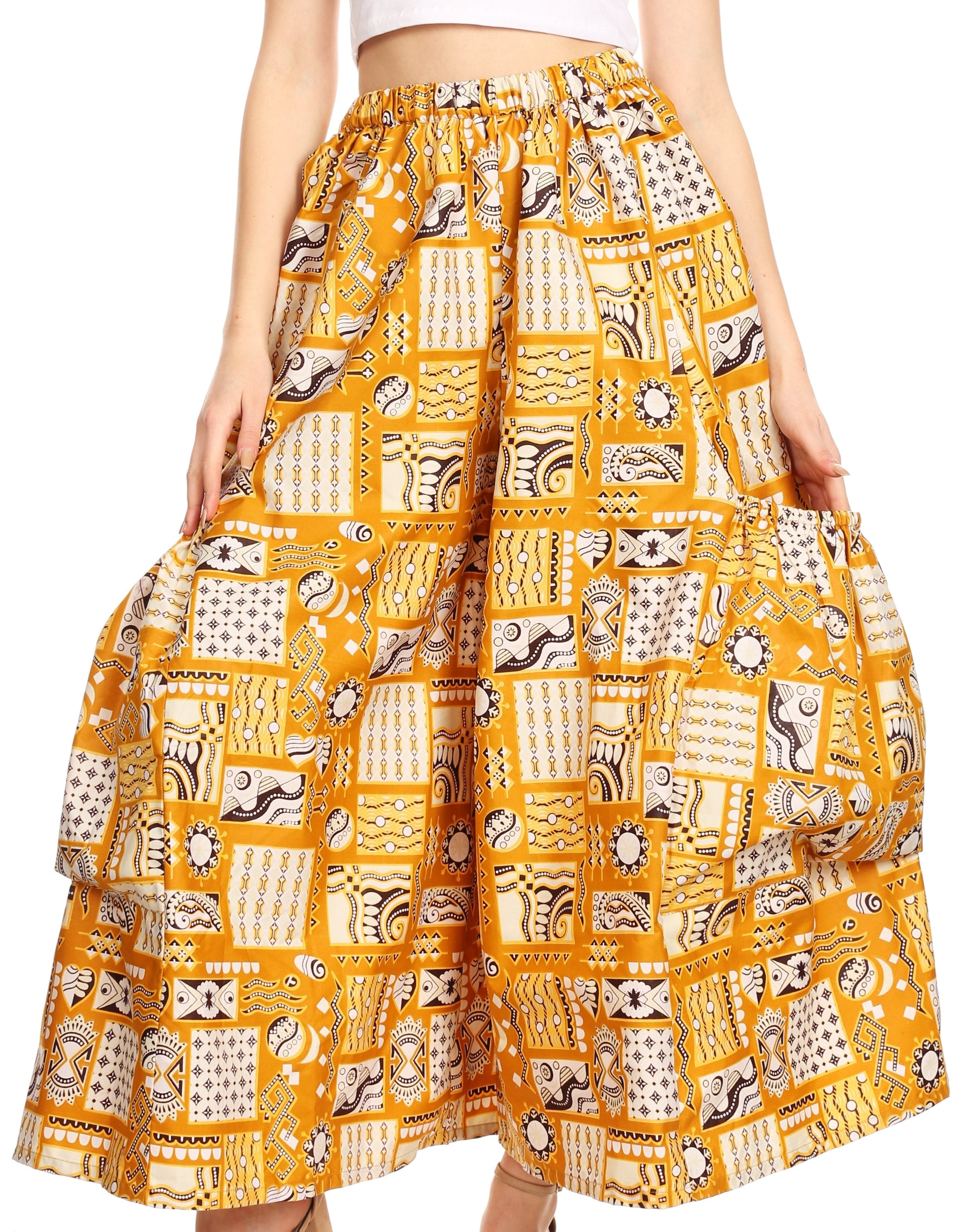 Pantalones culotte de pierna ancha con estampado africano Ankara para mujer de Sakkas Duru, cintura elástica