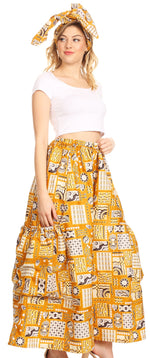 Pantalones culotte de pierna ancha con estampado africano Ankara para mujer de Sakkas Duru, cintura elástica