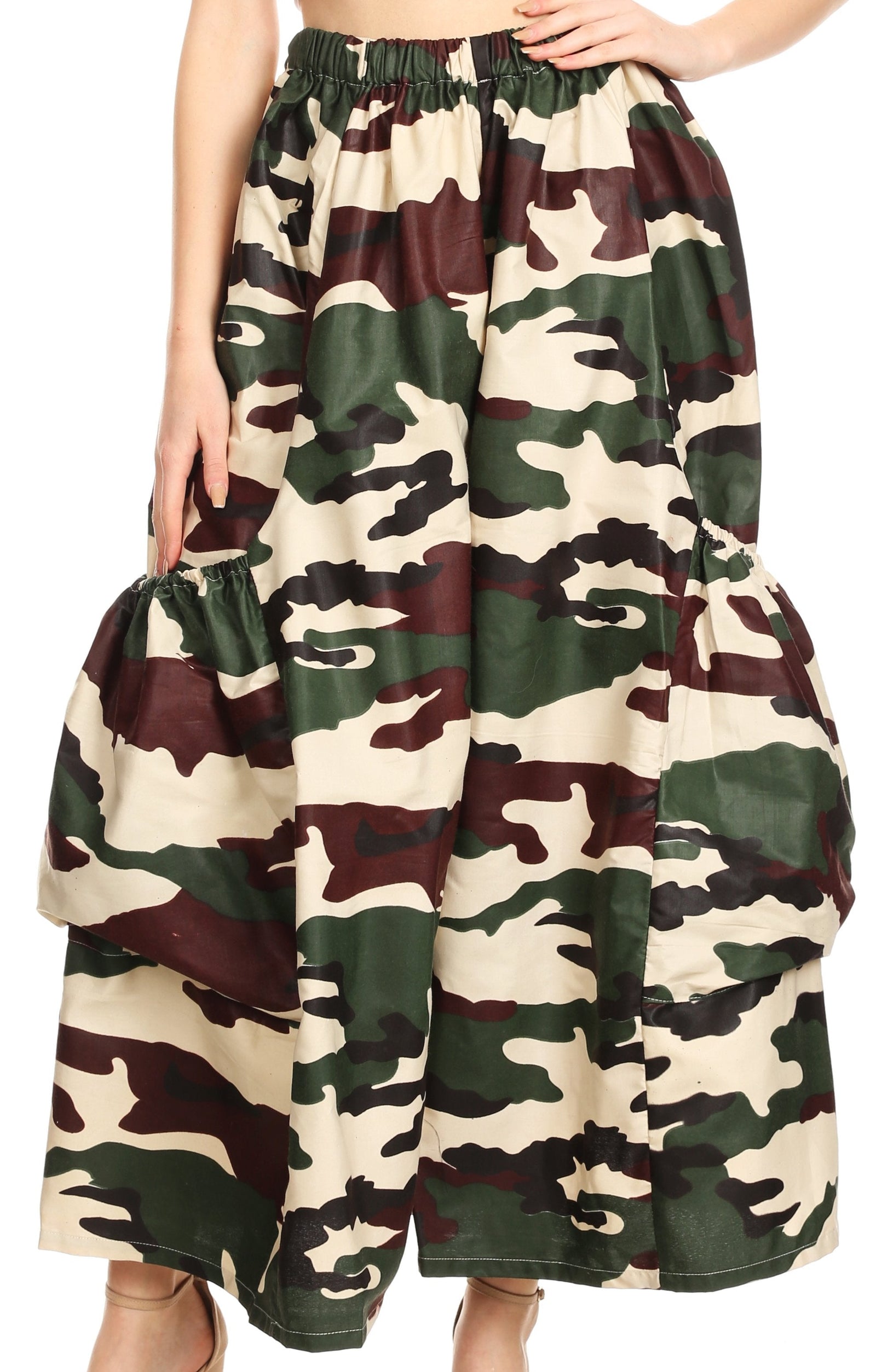Pantalones culotte de pierna ancha con estampado africano Ankara para mujer de Sakkas Duru, cintura elástica