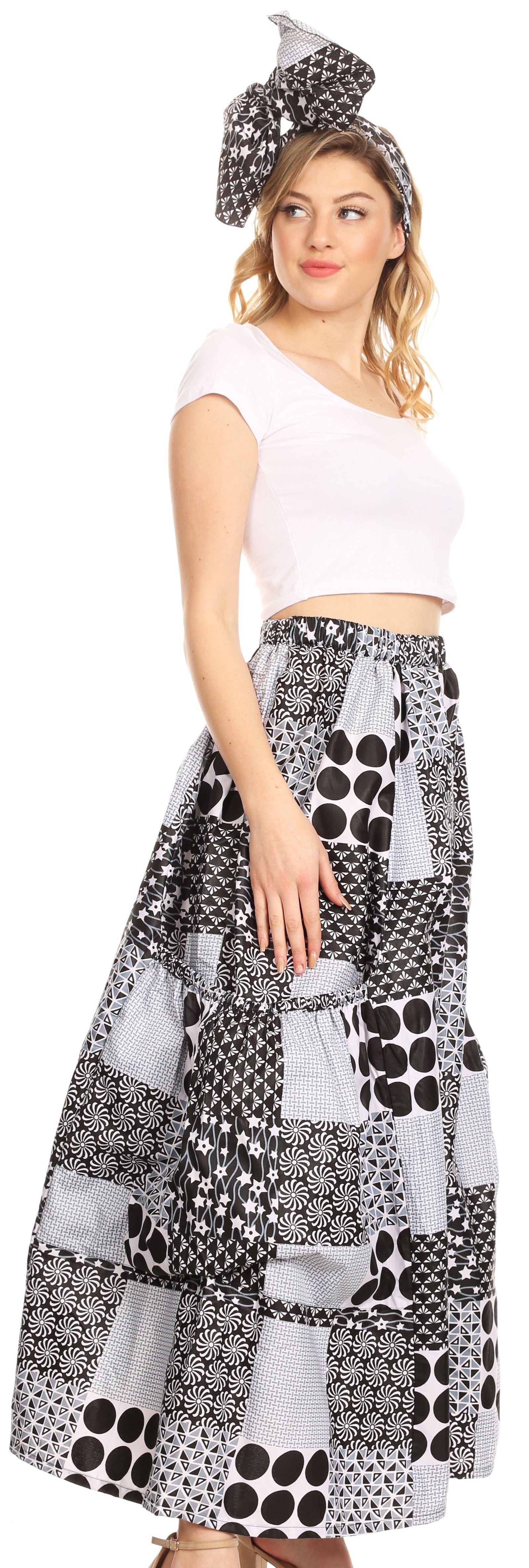 Pantalones culotte de pierna ancha con estampado africano Ankara para mujer de Sakkas Duru, cintura elástica