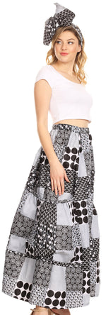 Pantalones culotte de pierna ancha con estampado africano Ankara para mujer de Sakkas Duru, cintura elástica