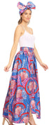 Sakkas Tasha Women's African Ankara Wax Capri Harem Pants w/Pockets & Overlay