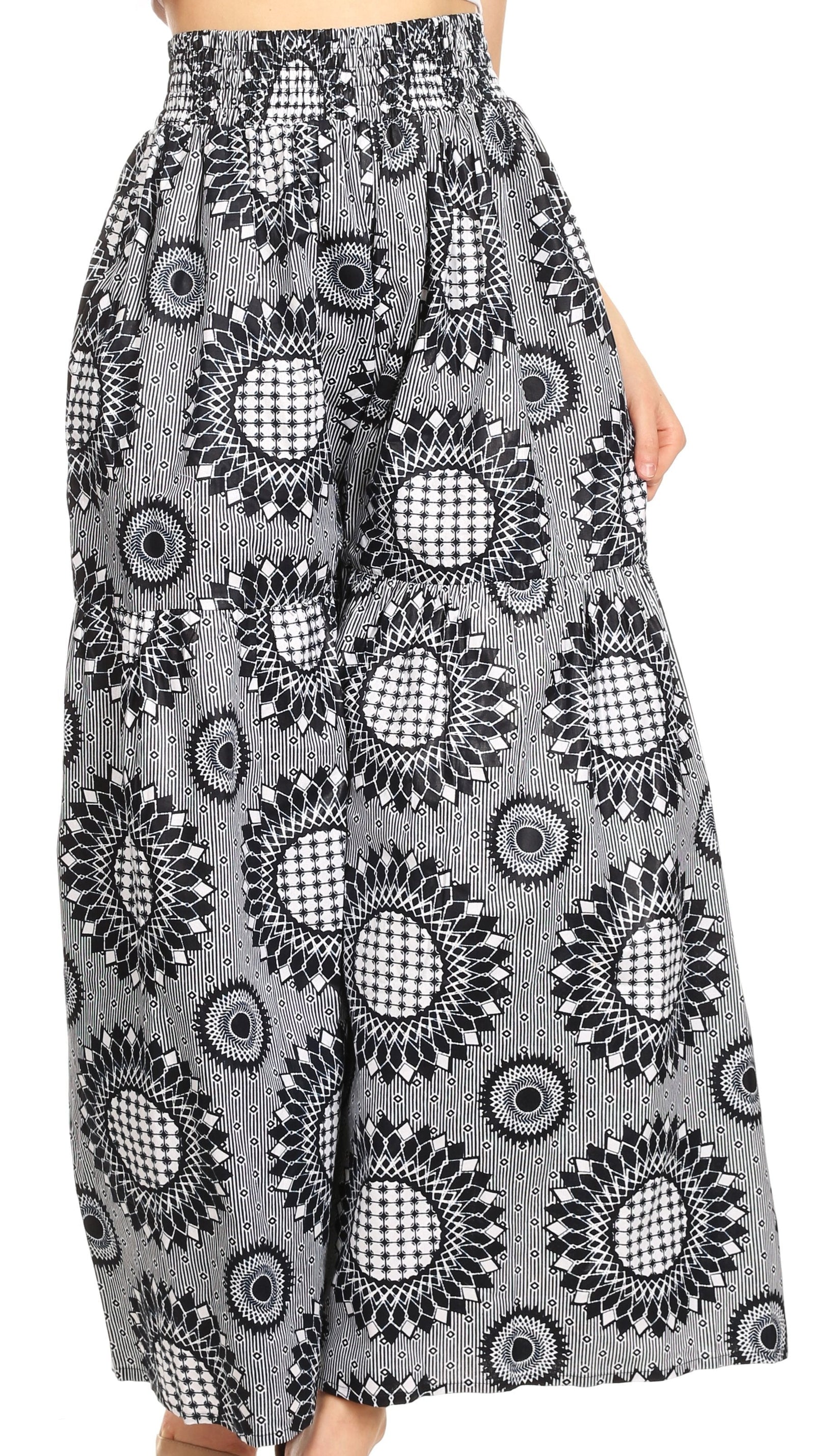 Pantalones palazzo de pierna ancha acampanados con bolsillos de estilo africano Ankara para mujer de Sakkas Esme